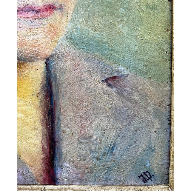 Female Portrait, 1930, Oil Painting on Wood Panel, Framed For Sale - Image 6 of 8