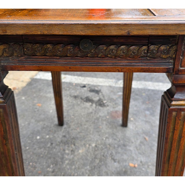 Late 18th Century 18th Century French Louis XVI Provincial Carved Walnut Petite Writing Table, Circa 1790 For Sale - Image 5 of 10