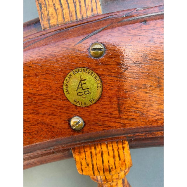 Nautical Sixty-Seven Inch Antique Ships Wheel For Sale - Image 3 of 6