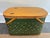 Mid 20th Century Hawkeye Green and Tan Woven Picnic Hamper by Burlington Basket Co. For Sale - Image 10 of 13