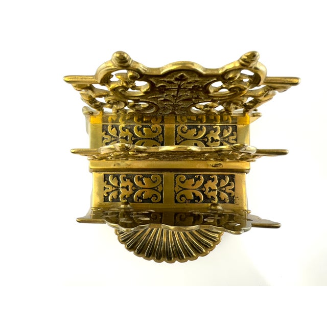 Vintage 1940's French Rococo Brass Letter Holder For Sale - Image 9 of 10