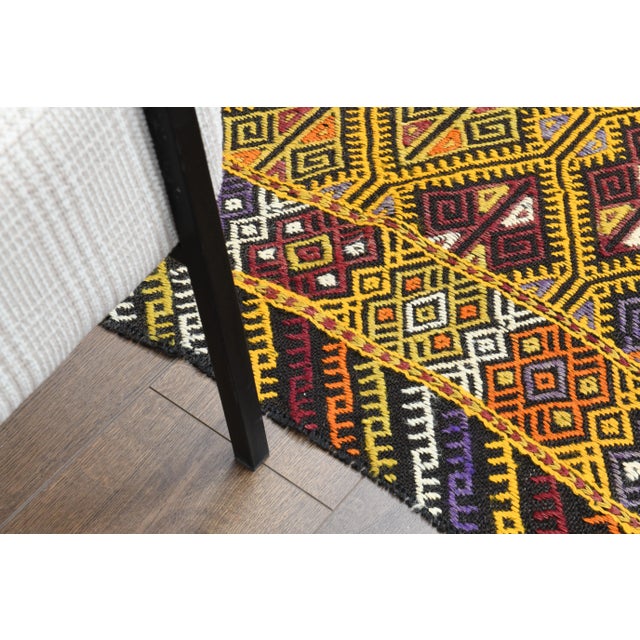 Textile Vintage Turkish Oushak Handmade Wool & Cotton Yellow Area Rug For Sale - Image 7 of 12