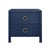 Matthew Izzo Home Edelman Textured Navy Blue Linen Two Drawer Side Table With Antique Brass Hardware For Sale In New York - Image 6 of 6