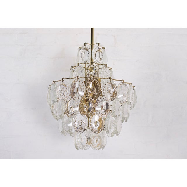 Midcentury Modern Chandelier in Brass and Crystal, 1970s For Sale - Image 12 of 12