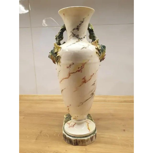 Cream Late 19th Century Figural Porcelain Vase with Napoleonic Figure For Sale - Image 8 of 10