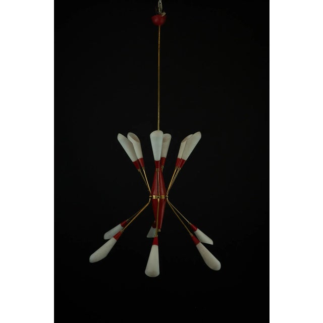 1950s Mid-Century Modern Italian Pendant in the style of Stilnovo, 1950s For Sale - Image 5 of 18