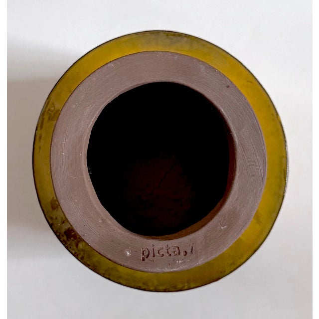 Circa 2018 Elisa De Marchi and Roberto Casagrande Picta Contemporary Italian Yellow Glazed Ceramic Vase For Sale - Image 13 of 14