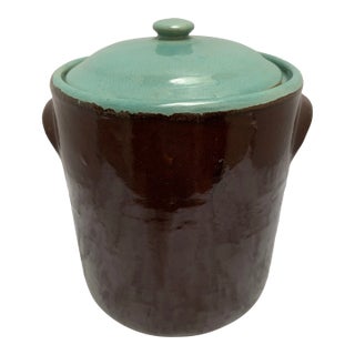 Vintage 1950s Red Wing Pottery Crockery Vessel or Cookie Jar For Sale