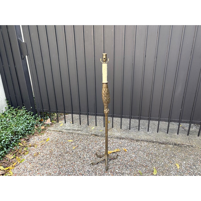 Mid 20th Century P.E. Guerin Bronze Ostrich Leg Lamp For Sale - Image 13 of 14