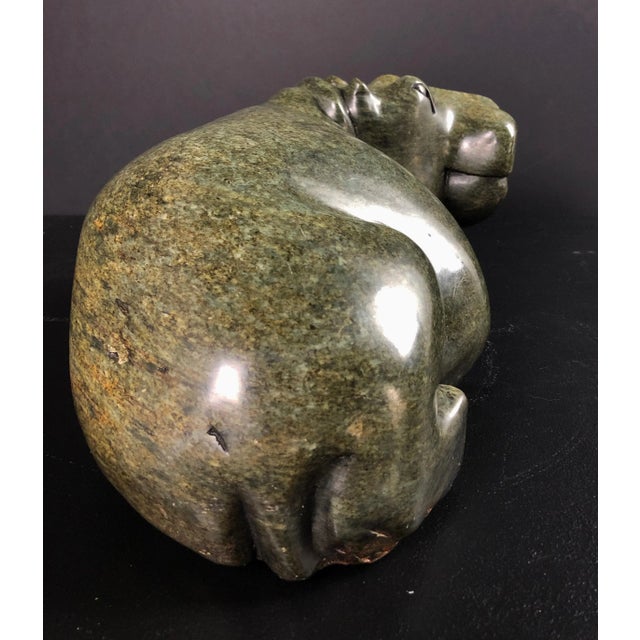 Mid 20th Century Carved Green Marble Hippo Sculpture For Sale - Image 10 of 10
