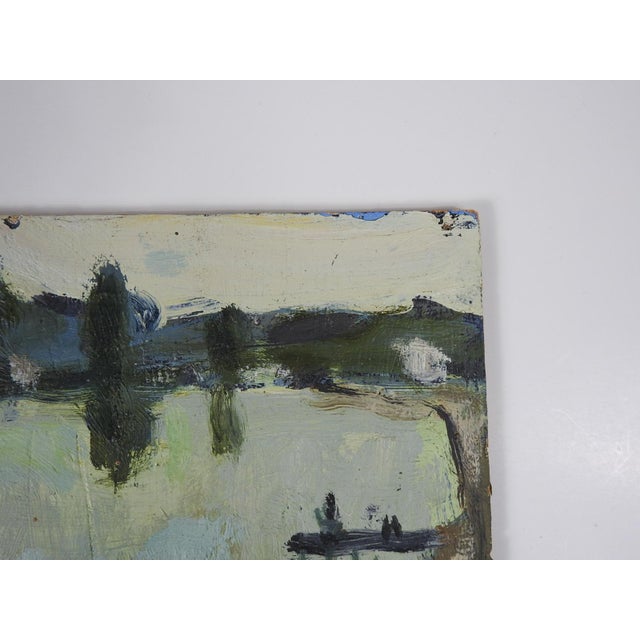 French Early 20th Century Plein Air French River Landscape Painting For Sale - Image 3 of 7