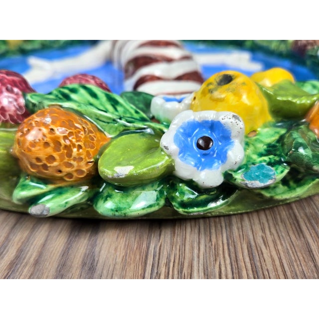 15" Della Robbia Style Infant Jesus Italian Majolica Wall Plaque For Sale - Image 12 of 17