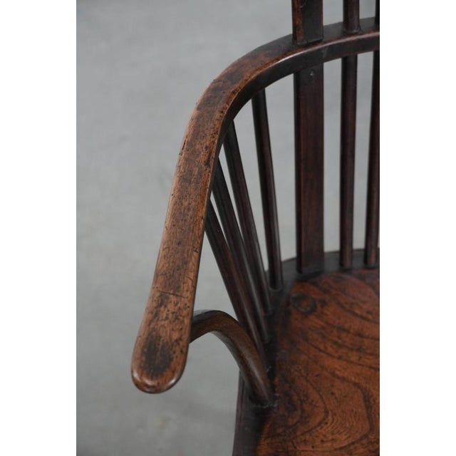 Wood Antique 18th Century English Windsor Chair with Slatted Backrest For Sale - Image 7 of 18