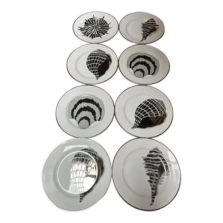 Vintage Fitz & Floyd Coquille Shells Salad Plates- Set of 8 | Chairish