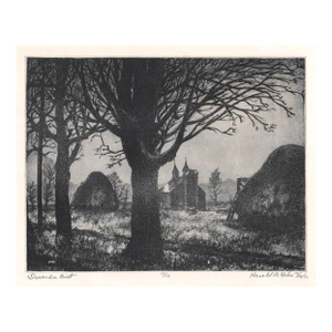1940 Harold Hahn December Mist Aquatint