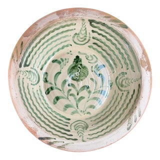 Large Spanish Fajalauza Ceramic Bowl from Lebrillo For Sale