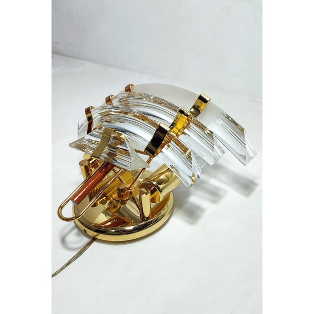 Metal Crystal Wall Lamp Italy, 1980s For Sale - Image 7 of 10
