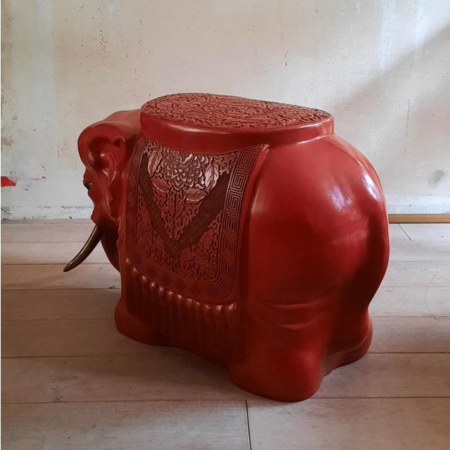 1970s Chinese Lacquered Elephant, 1970s For Sale - Image 5 of 9