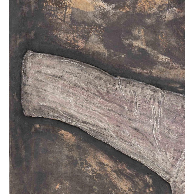 Contemporary Mixed Media on Linen With Assemblage Elements, 1982 For Sale - Image 3 of 9
