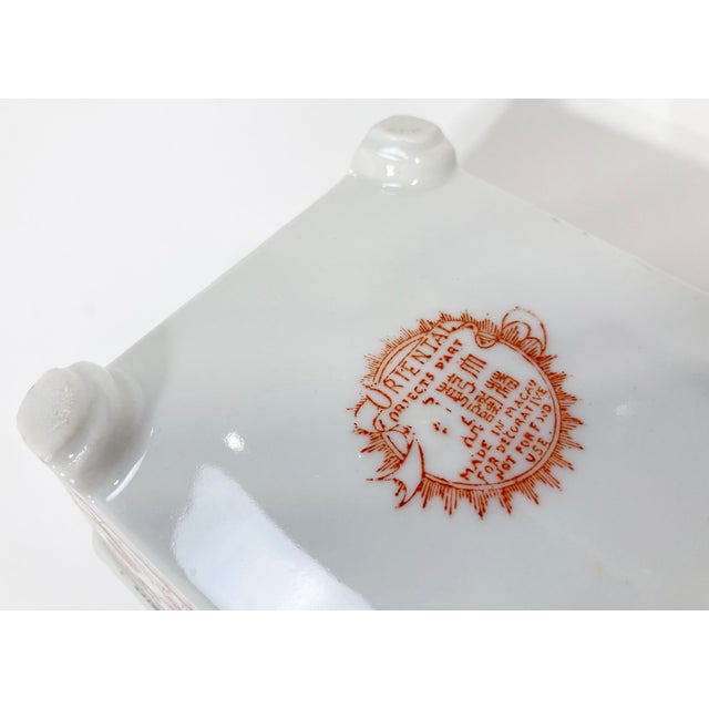 Vintage Asian Motif Porcelain Lidded Box For Sale - Image 10 of 10