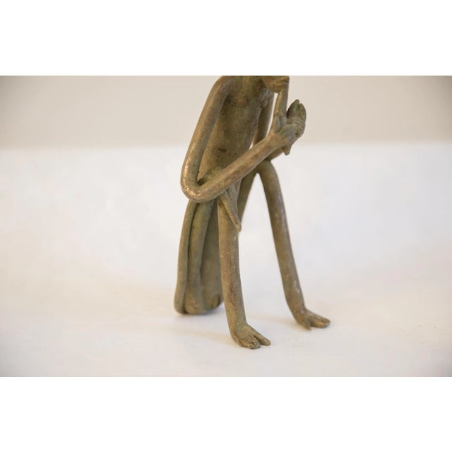Old New House Vintage African Sitting Monkey Eating Banana Sculpture For Sale - Image 4 of 8