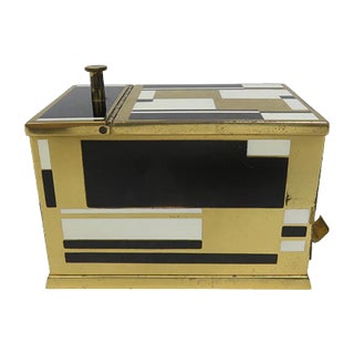 Art Deco Black & White Brass Cigarette Dispenser from Erhard & Söhne For Sale