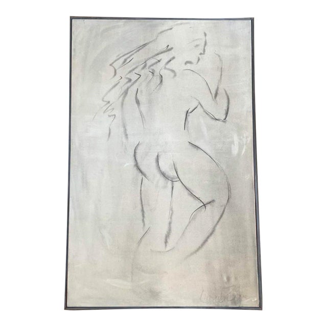 1990s Nude Woman, Acrylic on Canvas, Signed For Sale