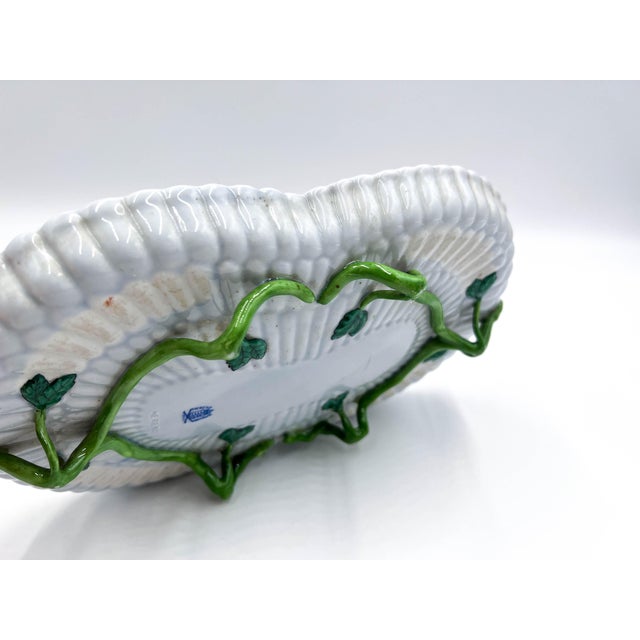 1960s Rare Herend Hungary Hand-Painted Porcelain Footed Vine Dish - Orange Pheasant & Floral For Sale - Image 9 of 12