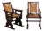 Mid 20th Century Spanish Wood & Hand-Rush Arm Chairs For Sale