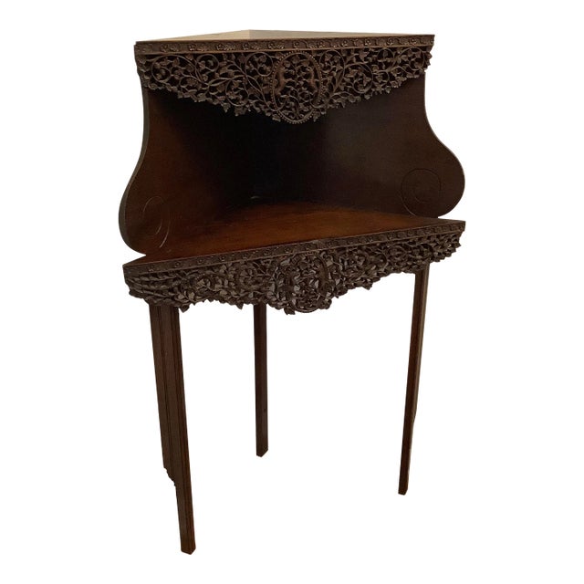 Mid 19th Century Antique Raj Period Corner Table For Sale