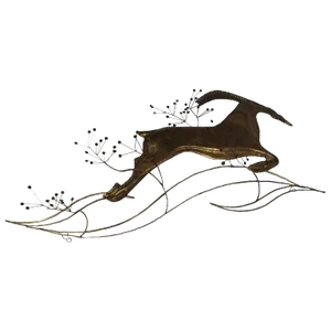 Art Deco C. Jere "Deer Running" Wall Sculpture