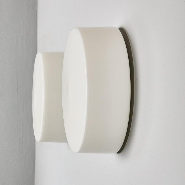 Czech Cake Tin Opaline Glass Wall Lamp, 1950s For Sale - Image 3 of 8