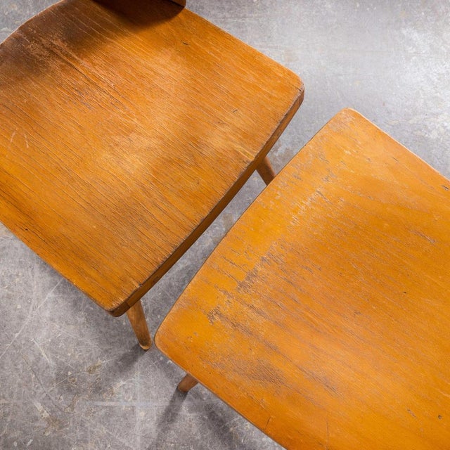 Wood Honey Beech Dining Chairs by Radomir Hoffman for Ton, 1950s, Set of 2 For Sale - Image 7 of 9