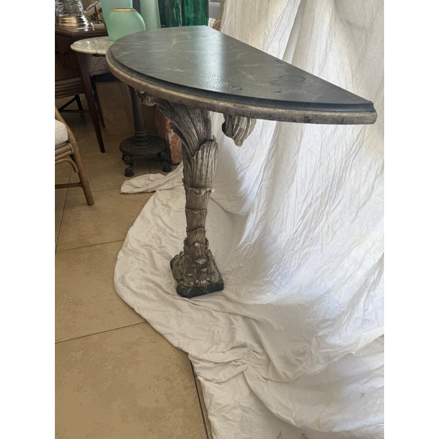 Mid Century Hollywood Regency Palm Console Table in Serge Roche Style For Sale - Image 4 of 15