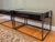 2000 - 2009 Restoration Hardware Industrial Glass-Top Nightstands, Herringbone Wood Inlay – Pair For Sale - Image 5 of 5
