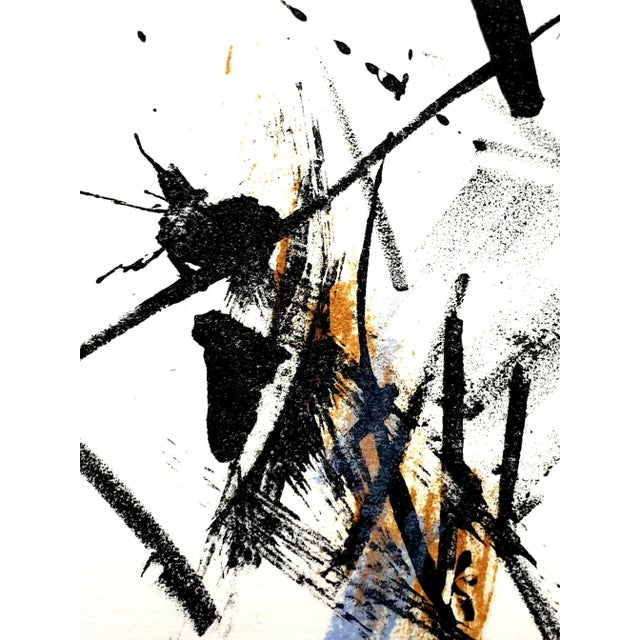 Black Jean Miotte - Abstract Composition - Original Signed Lithograph 1972 For Sale - Image 8 of 9