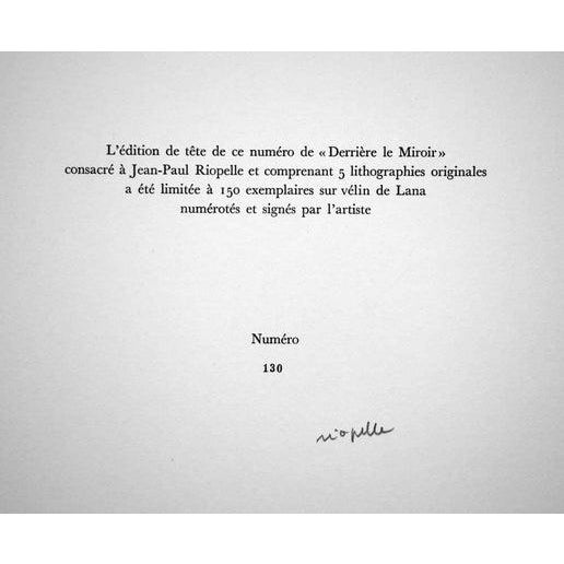 Jean-Paul Riopelle Original Lithograph in Color | Numbered Limited Edition N186; 130 | Triple Page Lithograph | Ltd Ed. 130/150 For Sale - Image 4 of 4