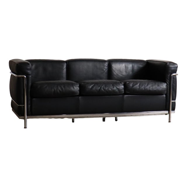 LC2 Three-Seater Sofa by Charlotte Perriand for Cassina, 1960s For Sale