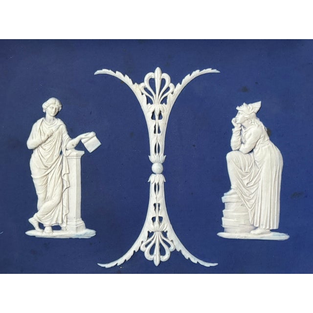 Neoclassical Large Antique Wedgwood Jasperware Blue and White Platter For Sale - Image 3 of 8