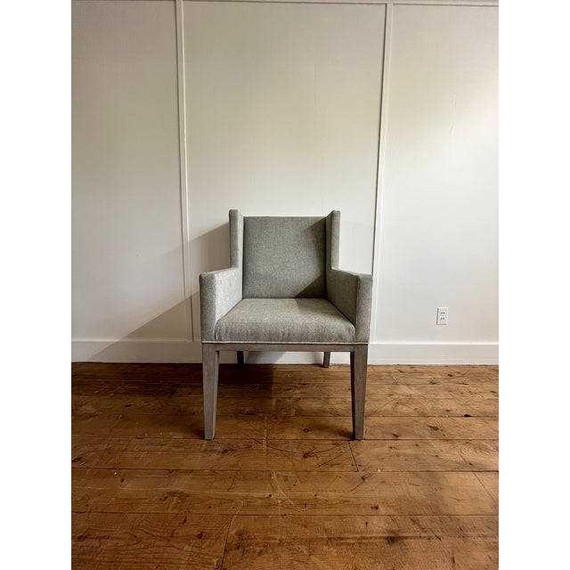 Contemporary Set of 6 Bernhardt Linea Upholstered Dining Chairs – 2 Arm Chairs & 4 Side Chairs For Sale - Image 3 of 6