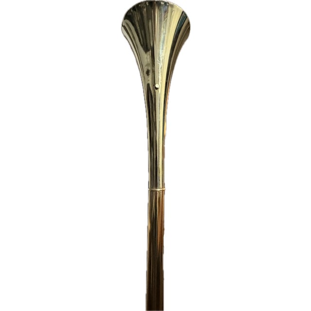 Presenting an iconic Mid-Century Modern trumpet floor lamp designed and manufactured by the Laurel Lamp Company in the...
