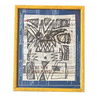 Contemporary Original Wayne Cunningham Abstract Marker Drawing For Sale