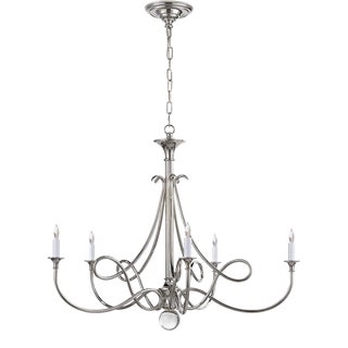 Eric Cohler for Visual Comfort Signature Double Twist Large Chandelier in Polished Nickel For Sale