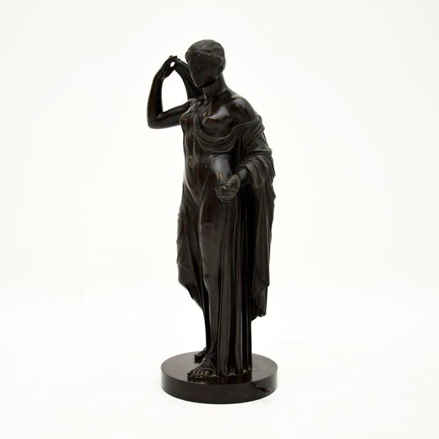 Neoclassical French Artist, Large Sculpture of Robed Lady, 1880, Bronze For Sale - Image 4 of 11