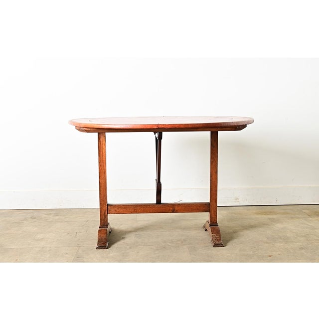 French 19th Century Leather-Top Wine Tasting Table For Sale - Image 4 of 10