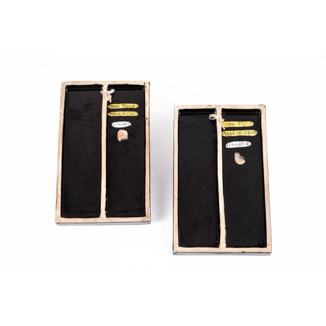 Ceramic Plates with Polychromed Figures by Otello Rosa, San Polo, Venice, Set of 2 For Sale - Image 3 of 4