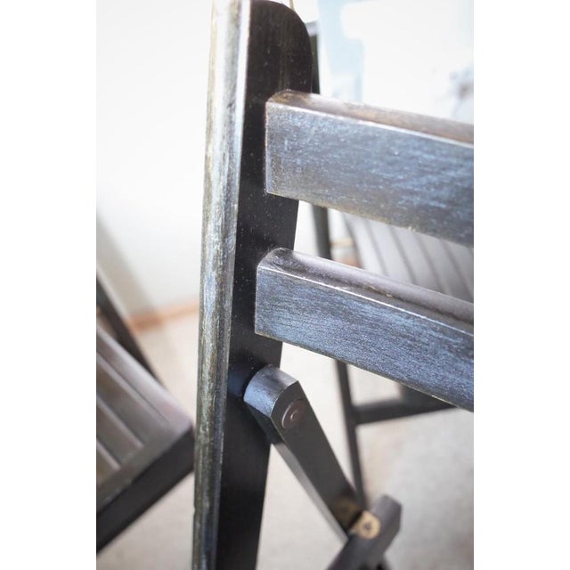Vintage Painted Black Folding Chairs, Set of 5 For Sale - Image 13 of 18
