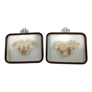 19th Century Chinese Framed Embroidery - A Pair For Sale