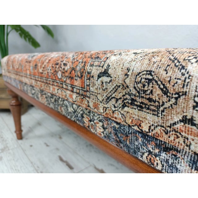 Bohemian Rug Upholstered Piano Bench For Sale - Image 9 of 10