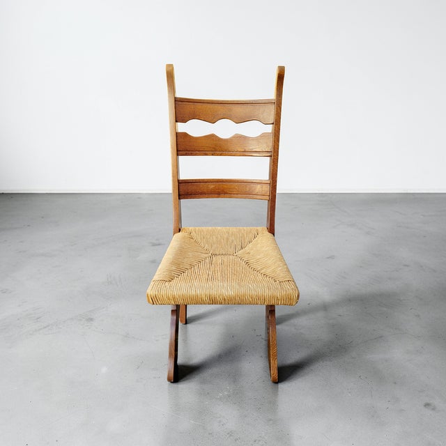 Vintage Scandinavian Brutalist Scissor Dining Chairs in Pine, 1960s, Set of 4 For Sale - Image 18 of 18